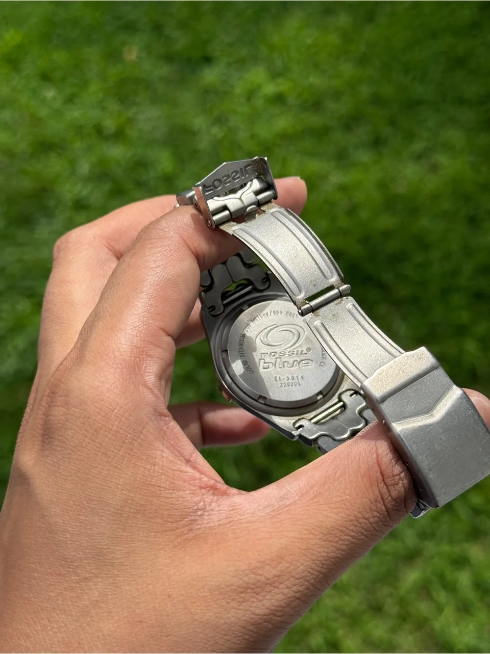 Fossil vintage Silver Titanium Watch with Gray Dial
